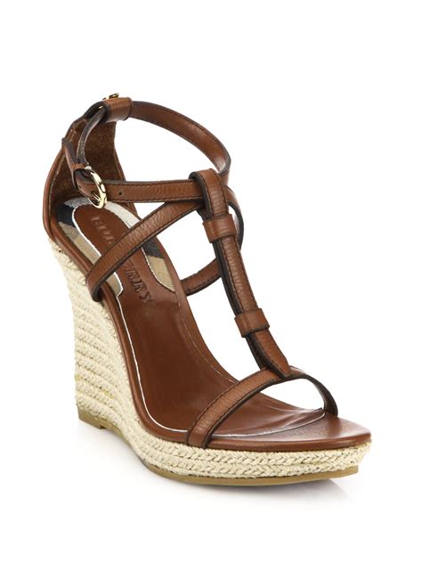 burberry tan wedges|Burberry leather shoes.